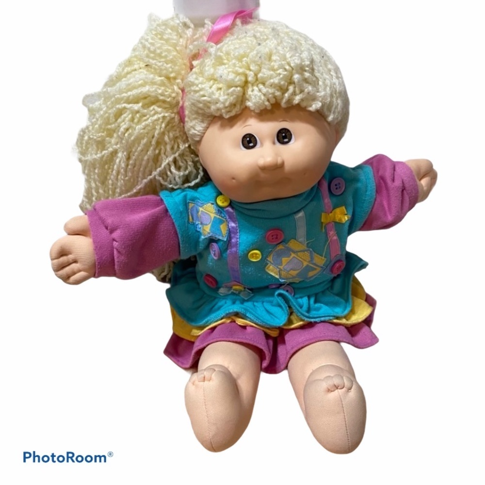 Vintage Cabbage Patch Doll 80s Yarn Blonde Hair